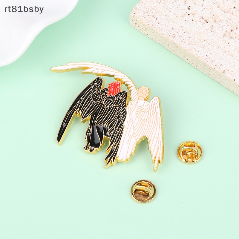 Ghim Cài Áo Kim Loại Cứng Hình Thiên Thần Và Ác Quỷ Aziraphale Và Quạ