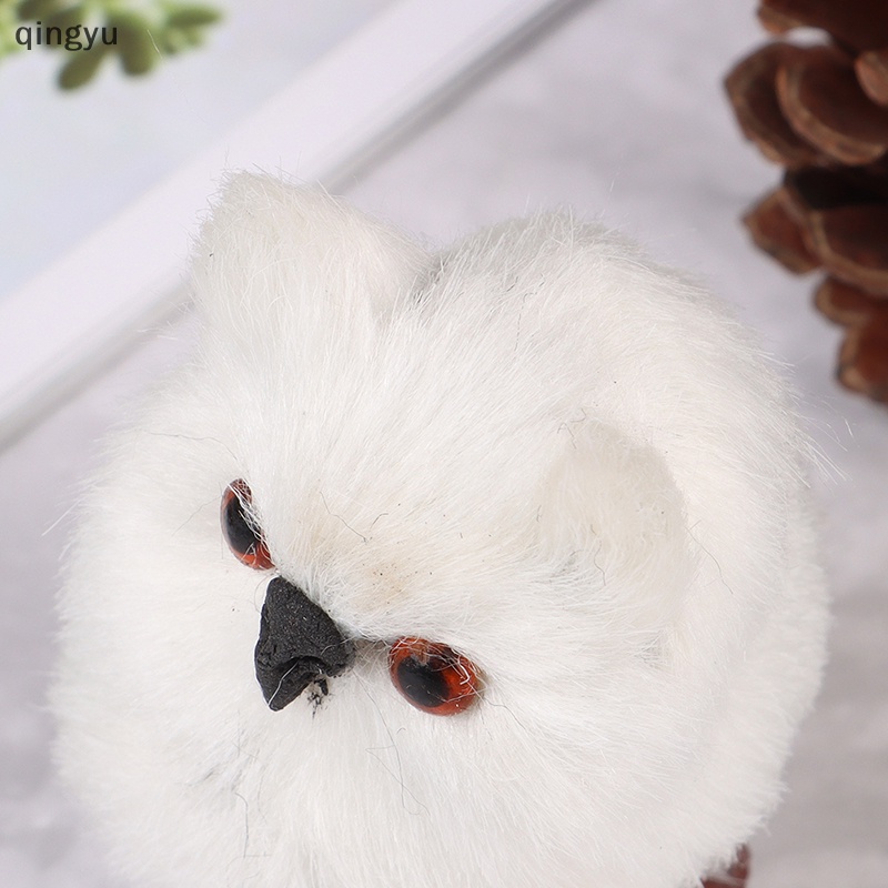 Cú Lông Trắng Đen Xinh Xắn Trang Trí Nội Thất