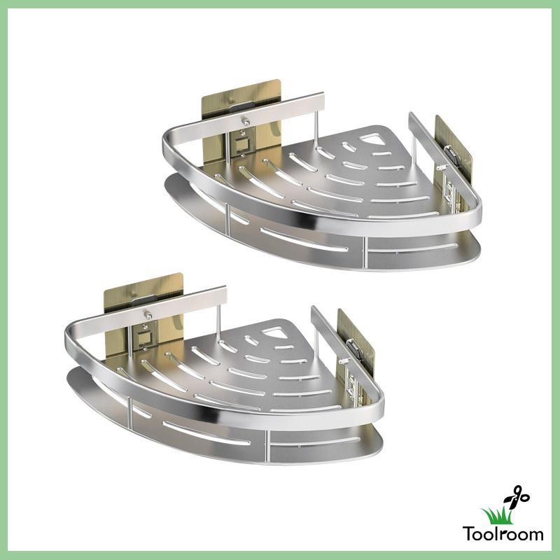 Giá Đỡ Đựng Đồ Dùng Gắn Góc Tường Không Cần Khoan Tiện Dụng Cho Nhà Tắm / Khách Sạn