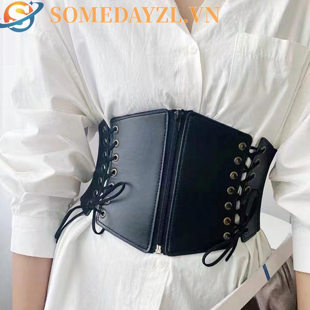 SOMEDAYZL Thắt Lưng Khóa Kéo Phong Cách Vintage Thời Trang Cho Nữ