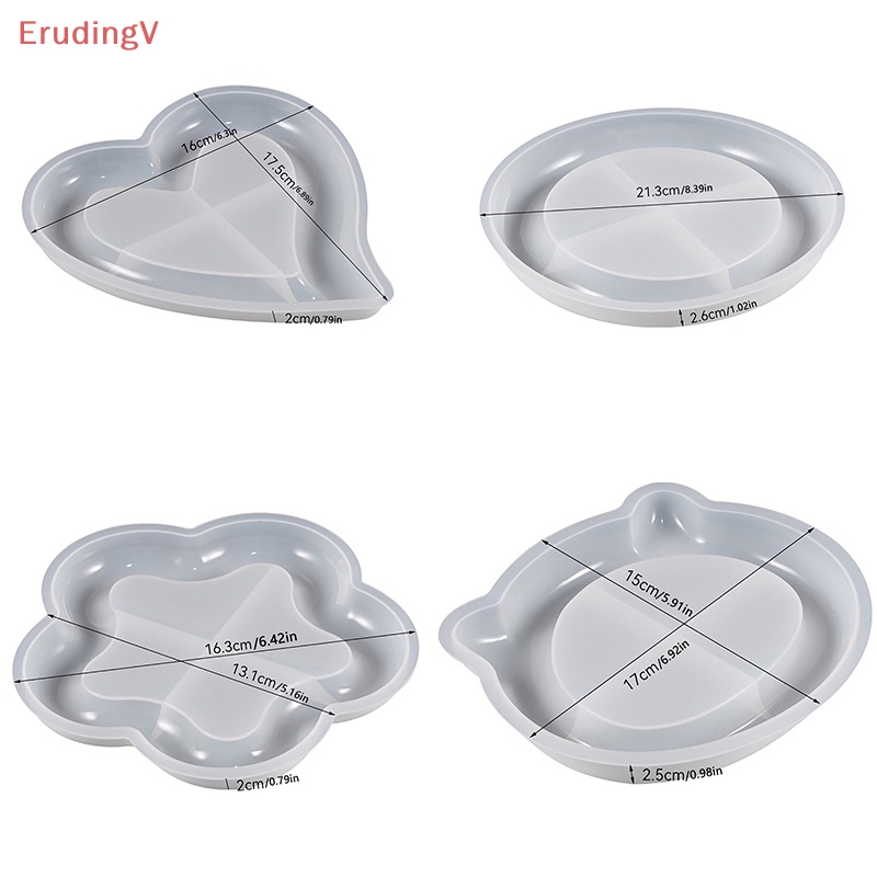 Khuôn Silicone Làm Đĩa / Trang Sức Hình Trái Tim / Mèo / Bông Hoa DIY