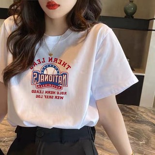 Áo Thun Tay Ngắn Màu Trắng Dáng Rộng Phong Cách Hàn Quốc Dễ Thương Thời Trang Mùa Hè Cho Nữ