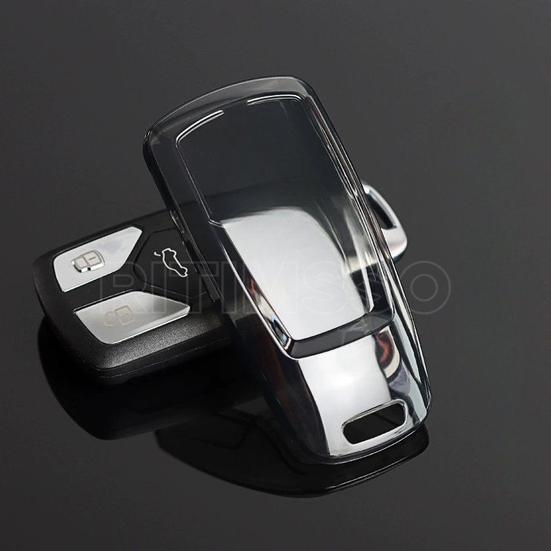 Ốp Chìa Khóa Điều Khiển Từ Xa Bằng TPU Trong Suốt Dành Cho Xe Hơi Audi A4 B9 A5 A6 8S 8W Q5 Q7 4M S5 S7 TT