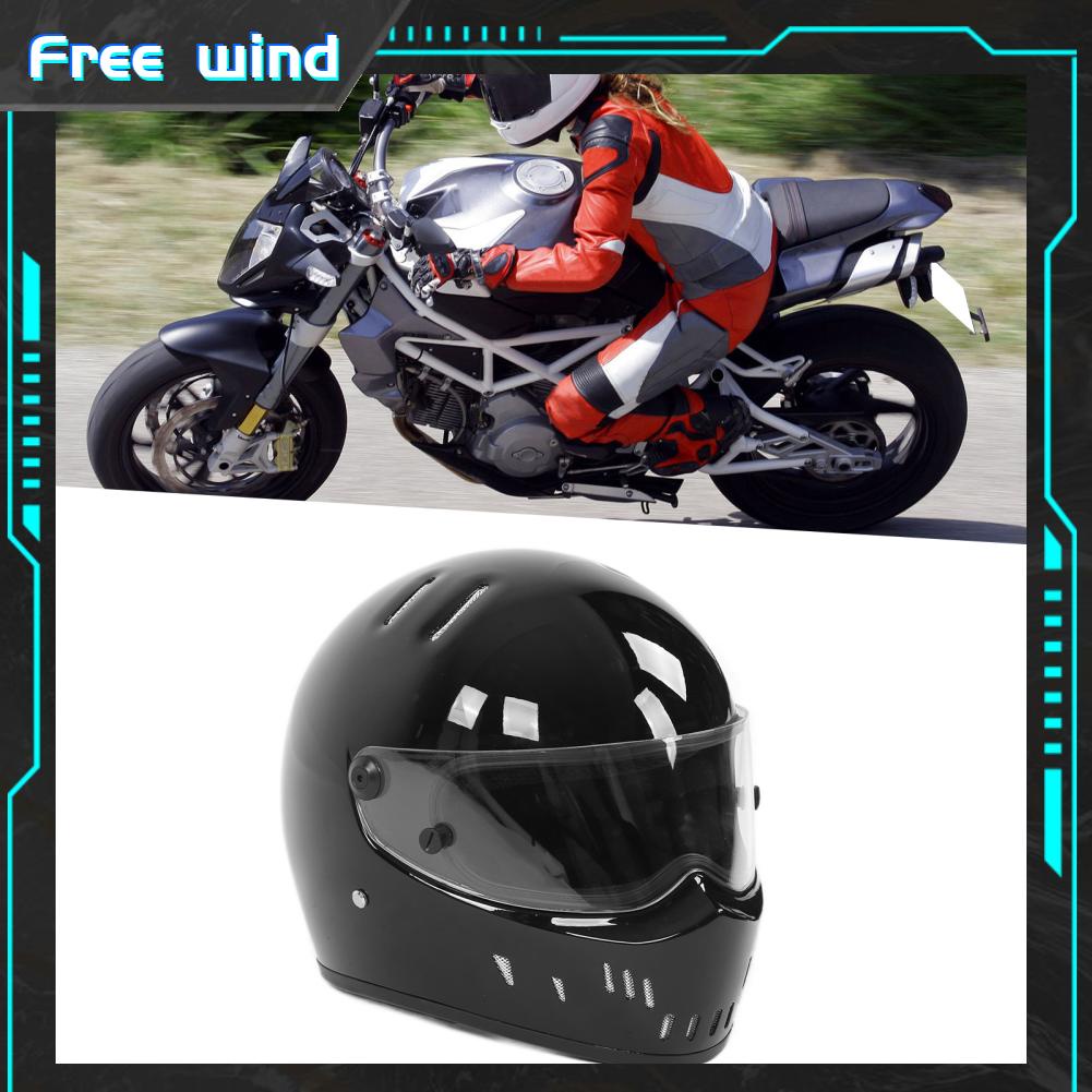 FreeWind Đen Xe Máy Mũ Bảo Hiểm Full Face Moped Đạp Đua Dành Cho Thanh Niên Trưởng Thành Nam Và Nữ