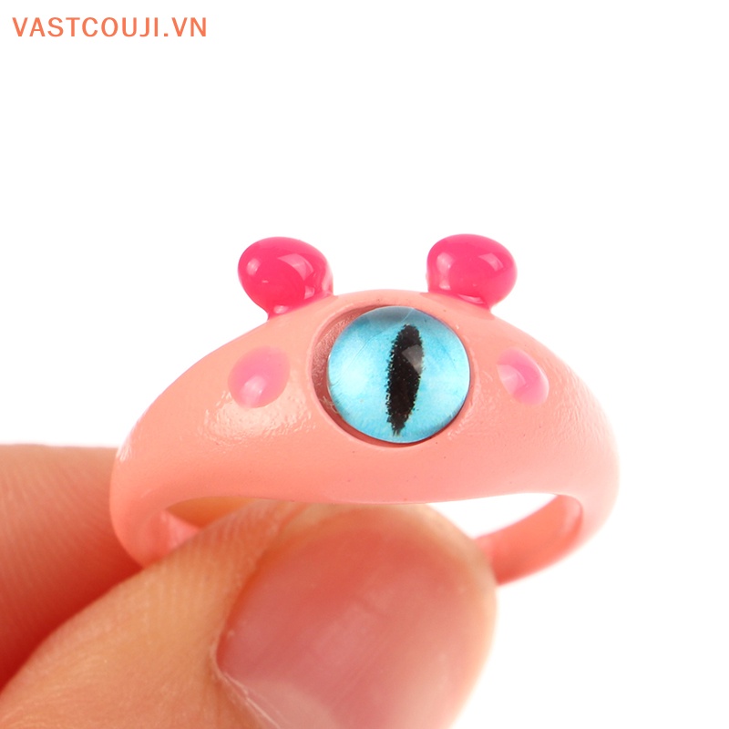 Nhẫn Cưới Dạng Hở Hình Mắt Mèo Màu Xanh Lá Dễ Thương Cho Nữ