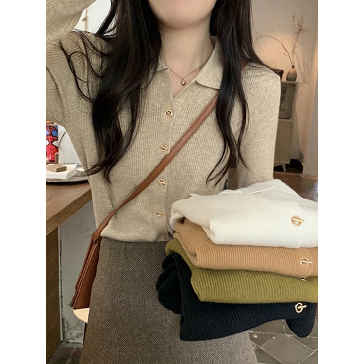 Áo Cardigan Dệt Kim Có Cổ Phong Cách Mới 2023