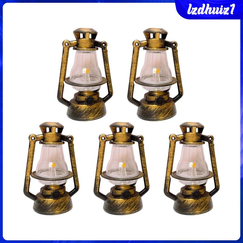 5 Mô Hình Đèn Dầu Mộc Mạc Tỉ Lệ 1: 12 Trang Trí Nhà Búp Bê