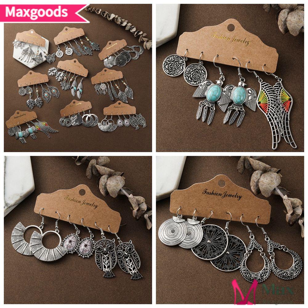 MAXG Set 3 Đôi Bông Tai Mạ Bạc Phong Cách Boho Cổ Điển Cho Nữ