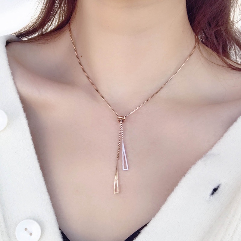 Ygt Vòng Cổ Choker Bằng Thép Titan Phối Tua Rua Có Thể Điều Chỉnh Thời Trang Cho Nữ