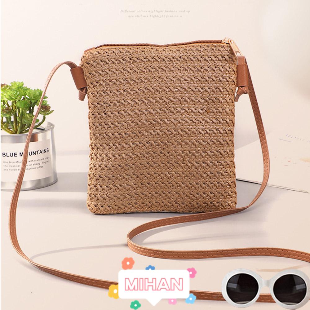 MIHAN1 Túi Xách Đan Rơm Thủ Công Thiết Kế Xinh Xắn Hợp Thời Trang