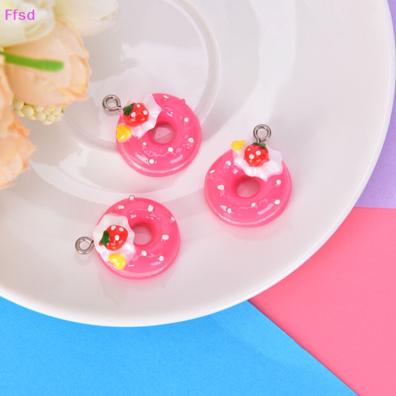 {Ffsd} Bộ 10 Mặt Dây Chuyền Hình Bánh Donut Mini DIY Trang Sức Ch Findings * Bán Chạy