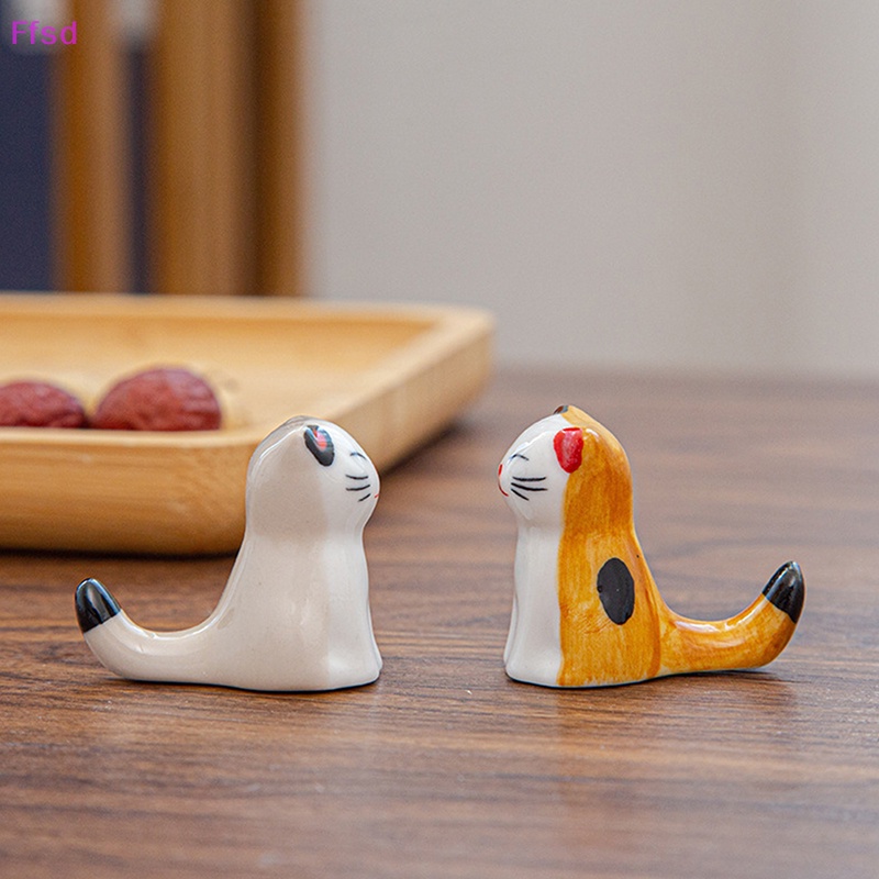 {Ffsd} Giá Đỡ Muỗng Đũa Bằng Gốm Hình Mèo May Mắn Dễ Thương Trang Trí Nhà Bếp * Bán Chạy