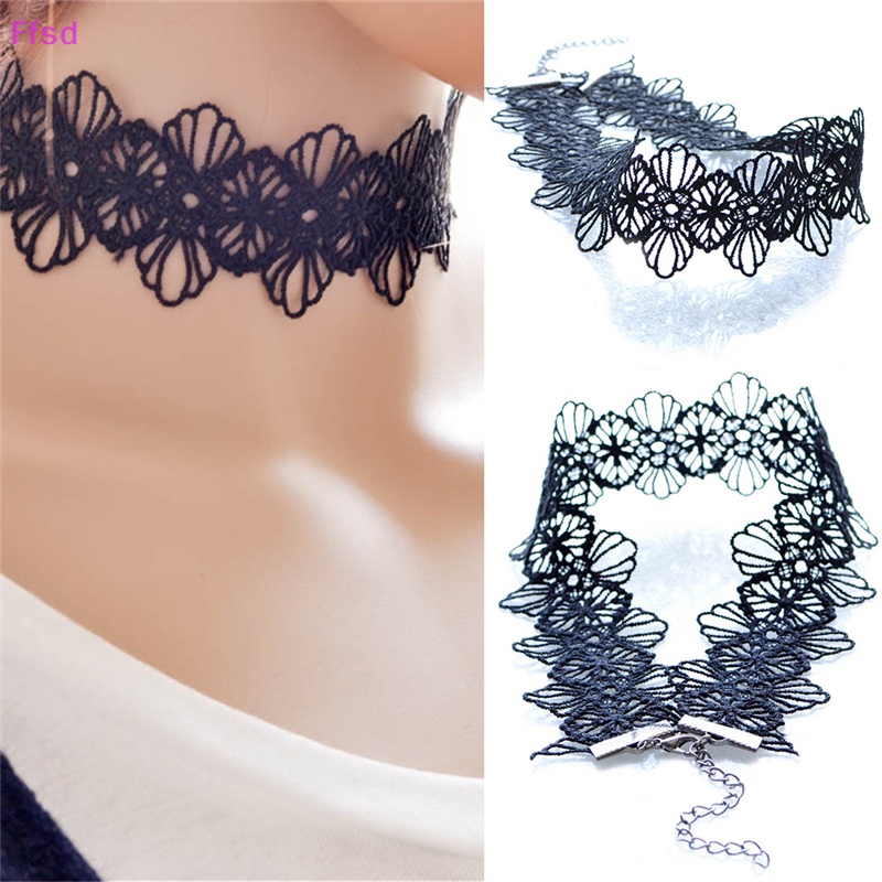 Vòng Cổ Choker Ren Màu Đen Phong Cách Cổ Điển Quyến Rũ