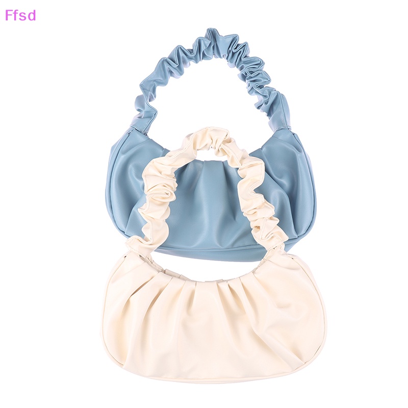 {Ffsd} Túi Xách Da PU Xếp Ly Tay Cầm Hình Đám Mây Mặc Hàng Ngày Mùa Hè Thu * Bán Chạy Cho Nữ