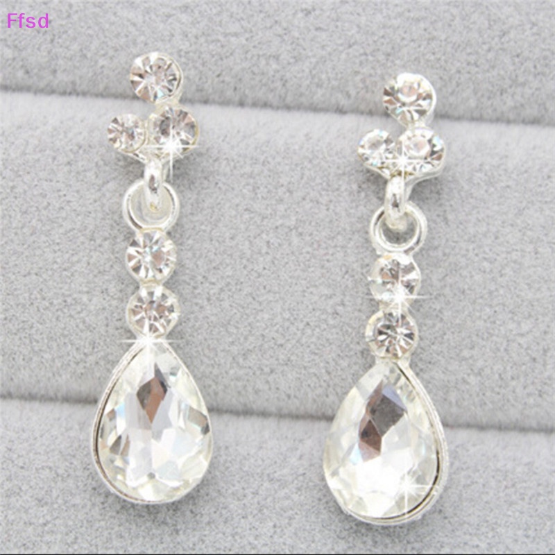 {Ffsd} Bộ Trang Sức Vòng cổ Bạc Đính Đá Pha Lê Cho Cô Dâu Trong Ngày Cưới Bán Chạy