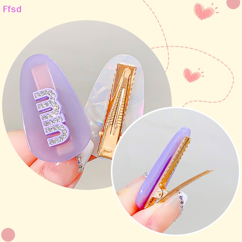 {Ffsd} Kẹp Tóc Mái Hình Giọt Nước Màu Tím Thời Trang Cá Tính Đơn Giản Cho Nữ