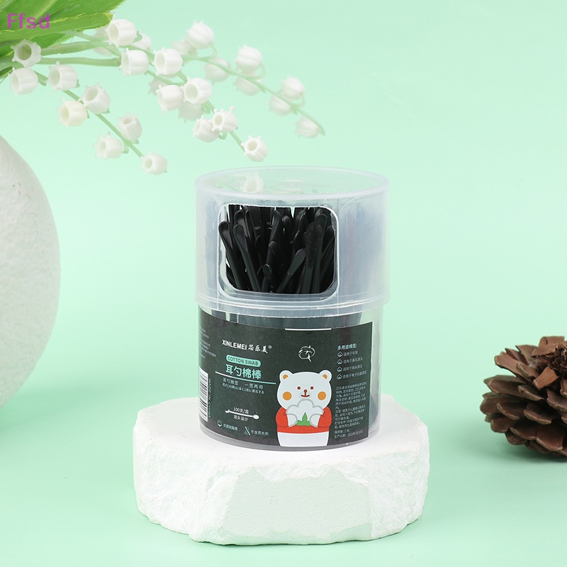 Hộp 100 Tăm Bông Cotton Hai Đầu Dùng Một Lần Chăm Sóc Sức Khỏe Cho Nữ