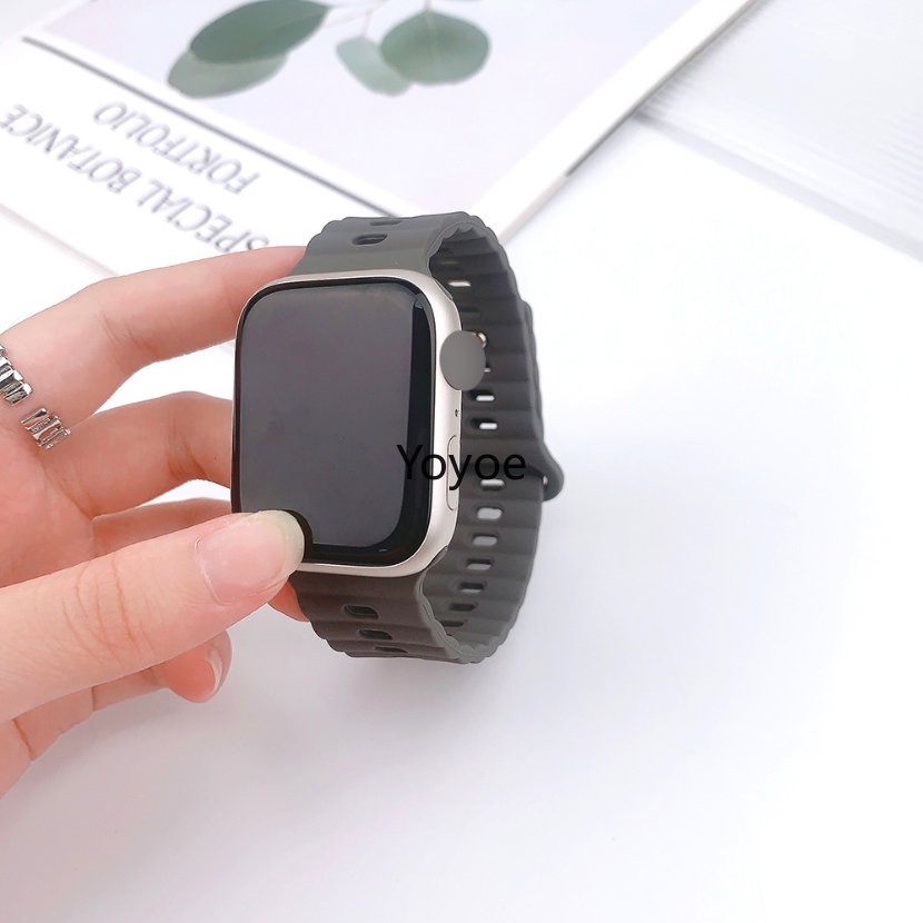 Dây Đeo Đồng Hồ Bằng Silicon Hai Màu Kích Thước 44mm 40mm 49mm 45mm 41mm 42mm 45mm Cho iWatch Series Ultra 8 SE 7 6 5 4 3