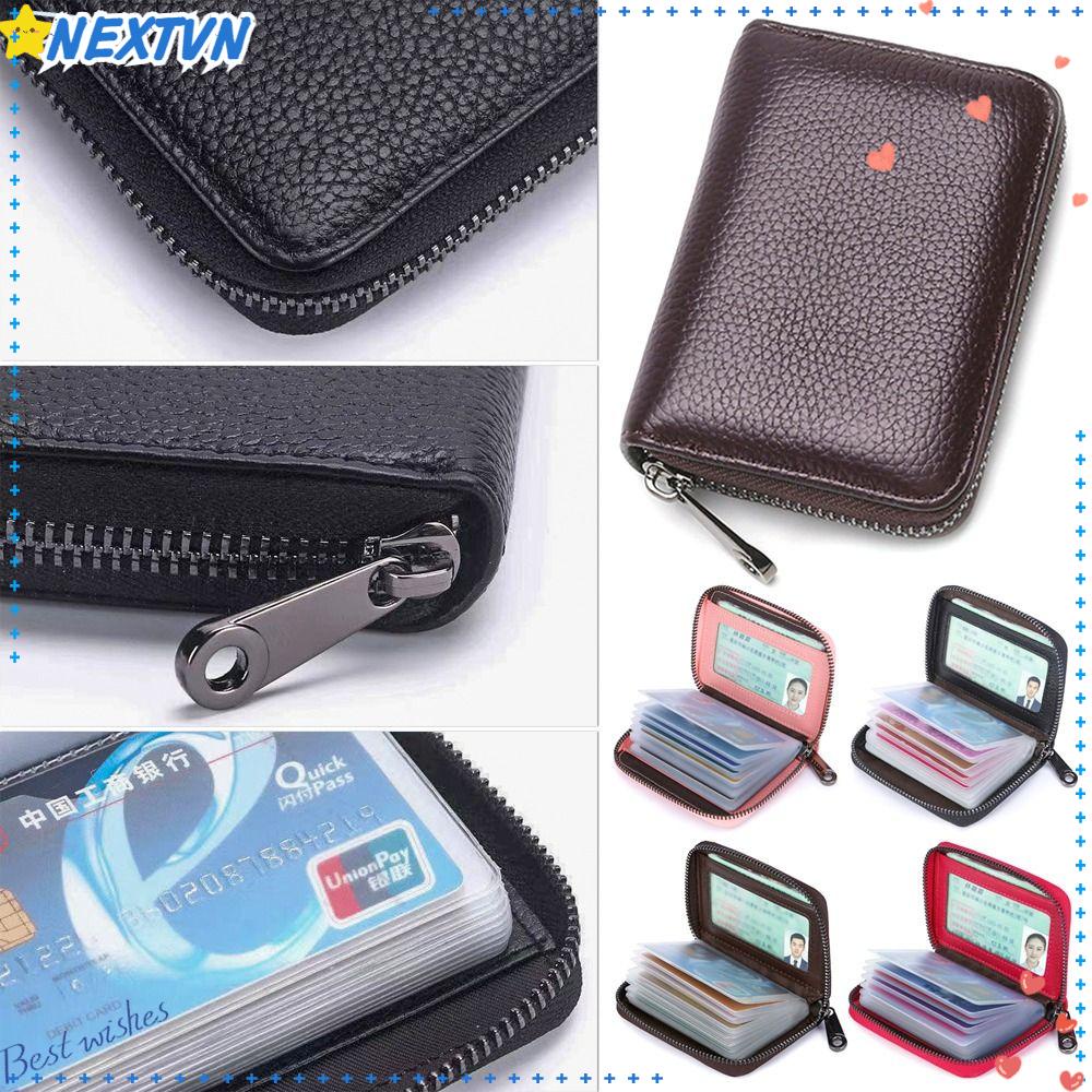 NEXTVN Ví Đựng Thẻ Đa Năng 20 Ngăn Có Khóa Kéo Thời Trang Cho Nam Nữ Ốp