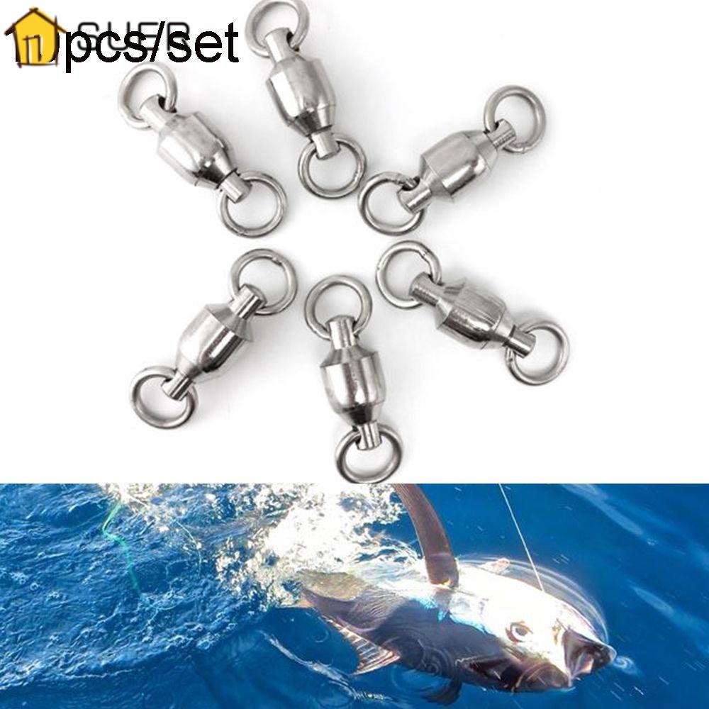 SUENIN Set 10 Đầu Nối Xoay Câu Cá Bằng Thép Không Gỉ Size 0 # Đến 10 #