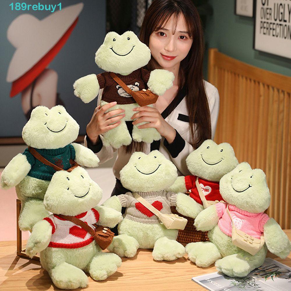 REBUY1 Chú Ếch Nhồi Bông Mềm Mại Đáng Yêu Trang Trí Túi Đeo Chéo