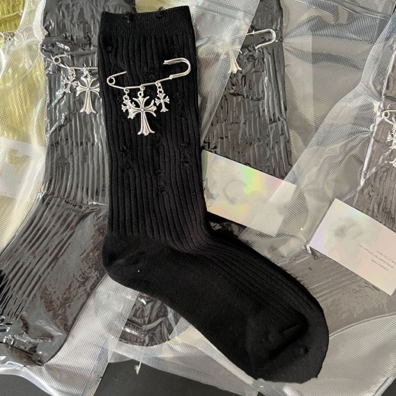 Set 4 Đôi Vớ Cổ Cao Phối Rách Có Thể Tháo Rời Phong Cách Mori Thời Trang Cho Nam Và Nữ