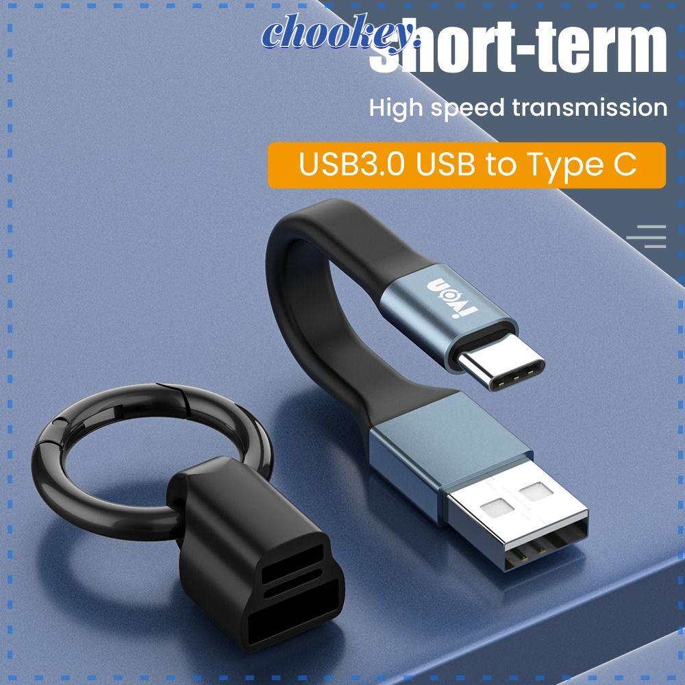 CHOOKEY Cáp Sạc USB Loại C Siêu Ngắn Có Móc Khóa