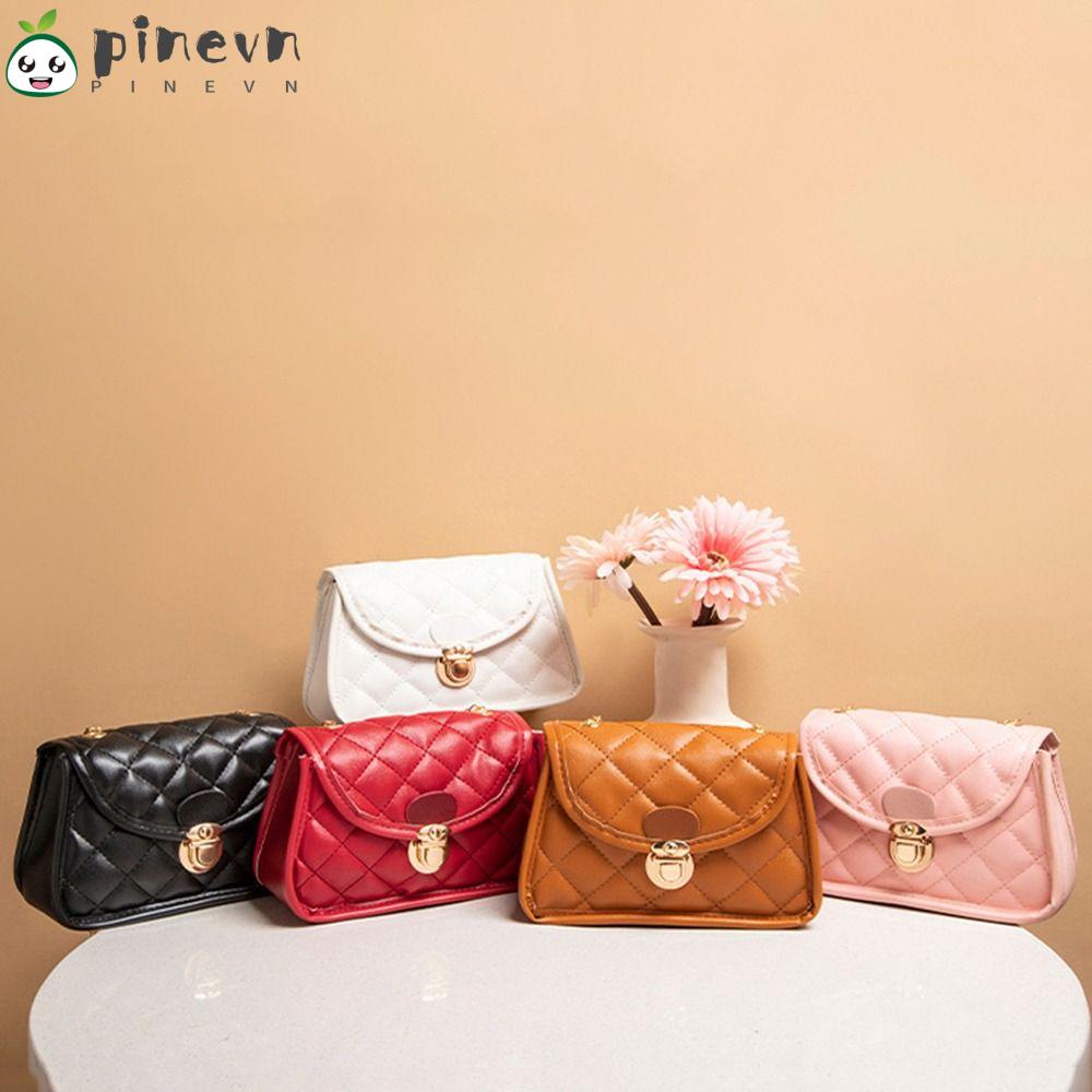 PINEVN Túi Da PU Đeo Chéo Nhỏ Xinh Phối Quai Xích Thời Trang