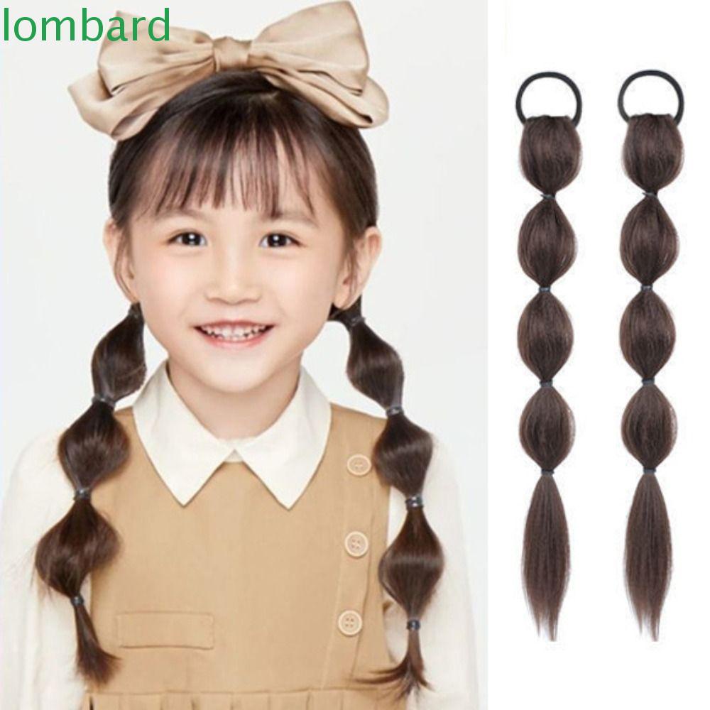 LOMBARD Tóc Đuôi Ngựa Bằng Sợi Tổng Hợp Mềm Mại Màu Nâu Chất Lượng Cao Trang Trí Tóc Ngọt Ngào