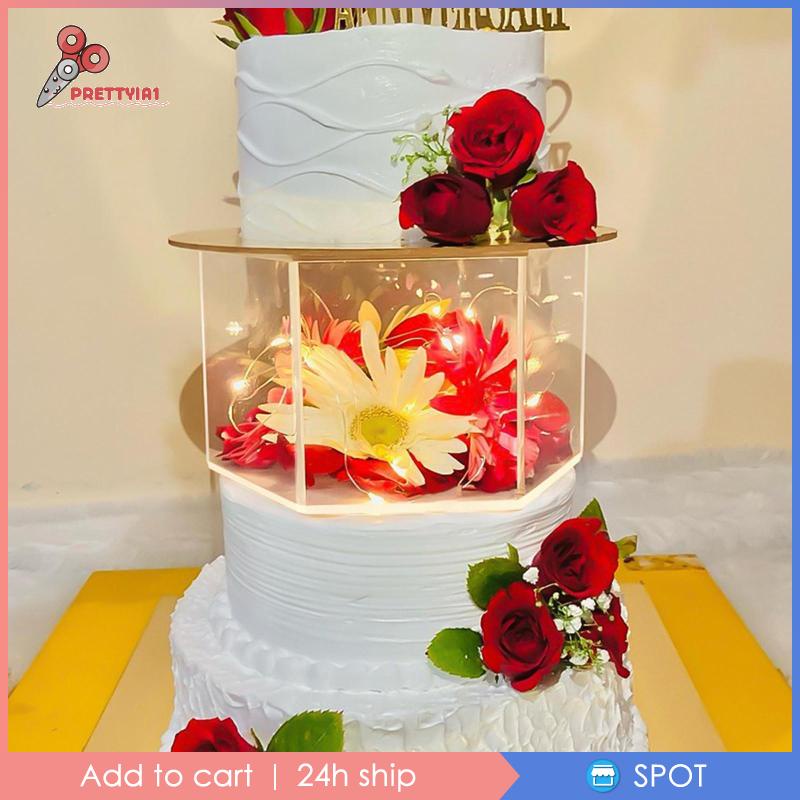 Giá Đỡ Trưng Bày Bánh Kem Hình Lục Giác Bằng Acrylic Trong Suốt