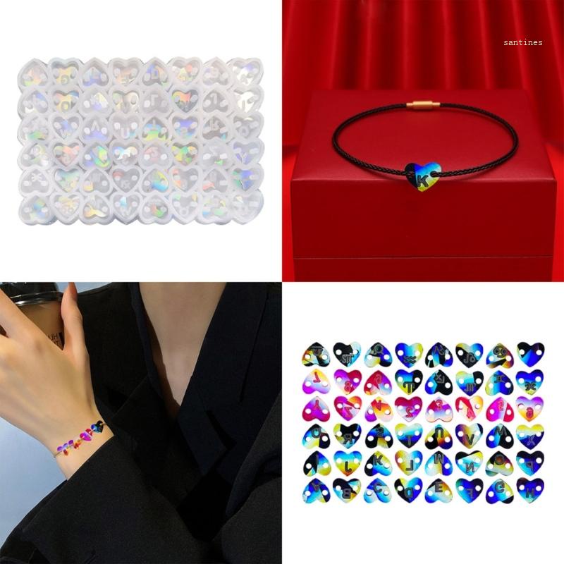 Khuôn Silicone Làm Vòng Tay / Mặt Dây Chuyền Hai Lỗ Hình Trái Tim