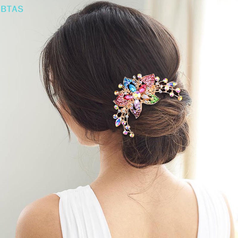 Lược Cài Tóc Hình Hoa Đính Đá Pha Lê Phong Cách Cổ Điển Thời Trang Cho Nữ BT 2023