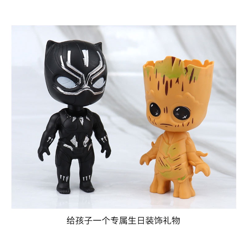 Set 6 Mô Hình Đồ Chơi Siêu Anh Hùng Marvel Người Nhện, Người Nhện, Da Báo Đen, Batman