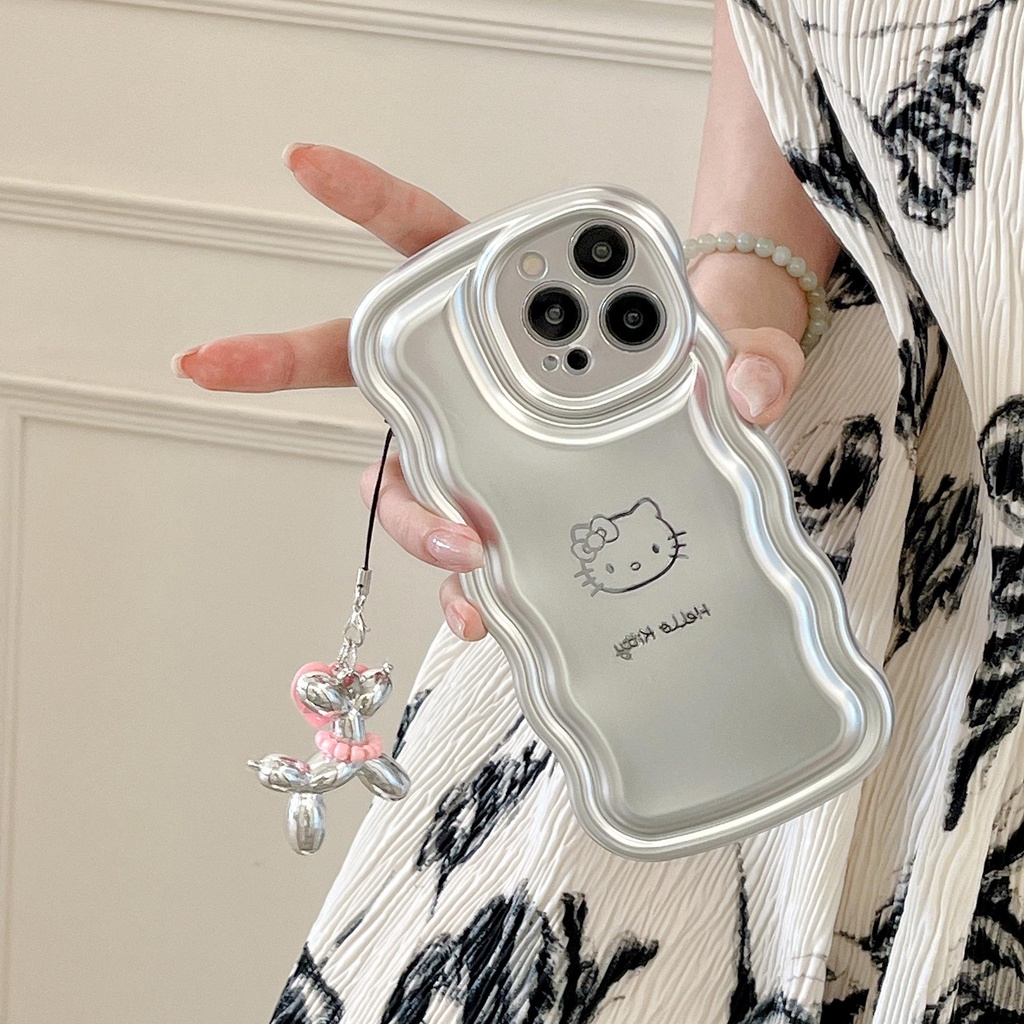 Ốp Điện Thoại Tpu Mềm Trong Suốt Mạ Điện In Hình Mèo Kitty Cho iPhone 14 13 12 11 Pro Max