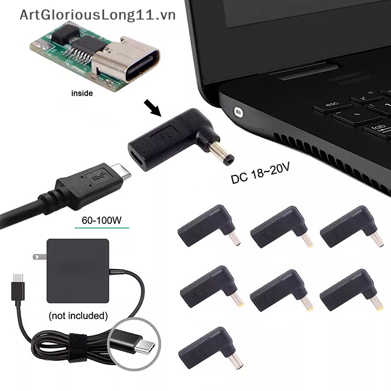 Đầu Nối Chuyển Đổi Nguồn Điện USB Type C Sang Dc 100W Thông Dụng Cho Laptop