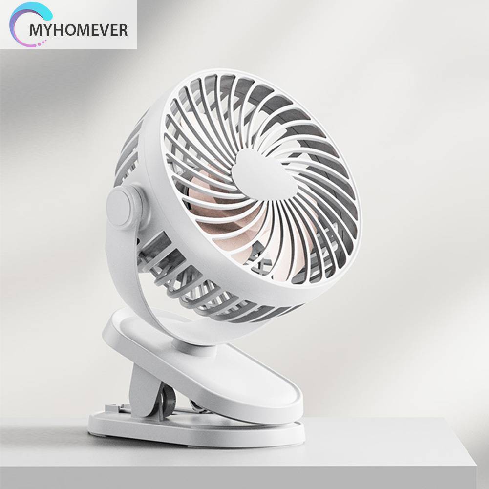 Quạt Điện Để Bàn Dạng Kẹp 3 Tốc Độ Yên Tĩnh 1200mAh Có Cổng Sạc USB Cho Học Sinh