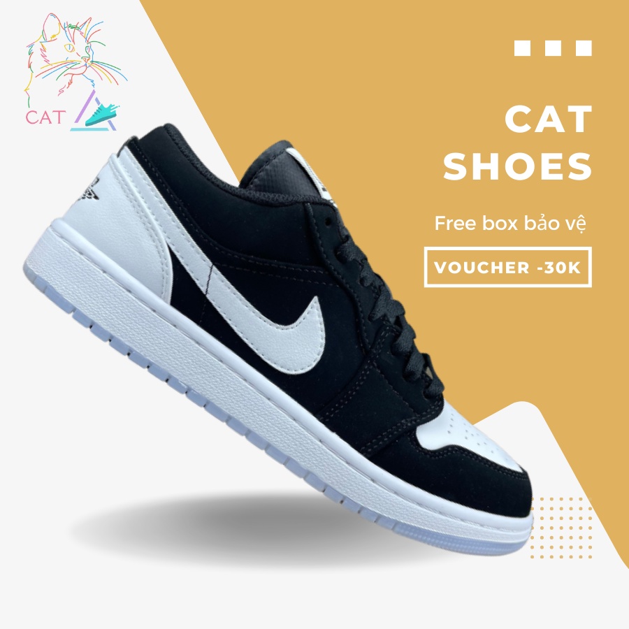 Giày JD1 Low Diamond Boyz 2022, JD1 Thấp Đen Trắng Đế Trong - Cat.Shoes