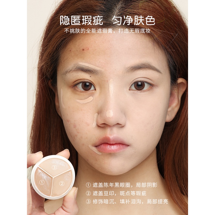 Kem Che Khuyết Điểm Ba Màu Che Phủ Đốm Mụn Và Quầng Thâm Chính Hãng Tfit