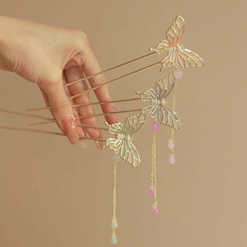 MIQUEL Trâm Cài Tóc Kim Loại Hình Bướm Phong Cách Cổ Điển Cho Nữ