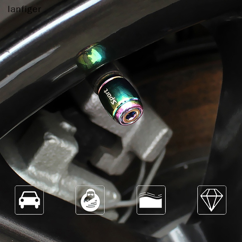 Bộ 4 Nắp Van Bánh Xe Hơi Thể Thao Bằng Hợp Kim Kẽm Chống Bụi &amp; Trộm