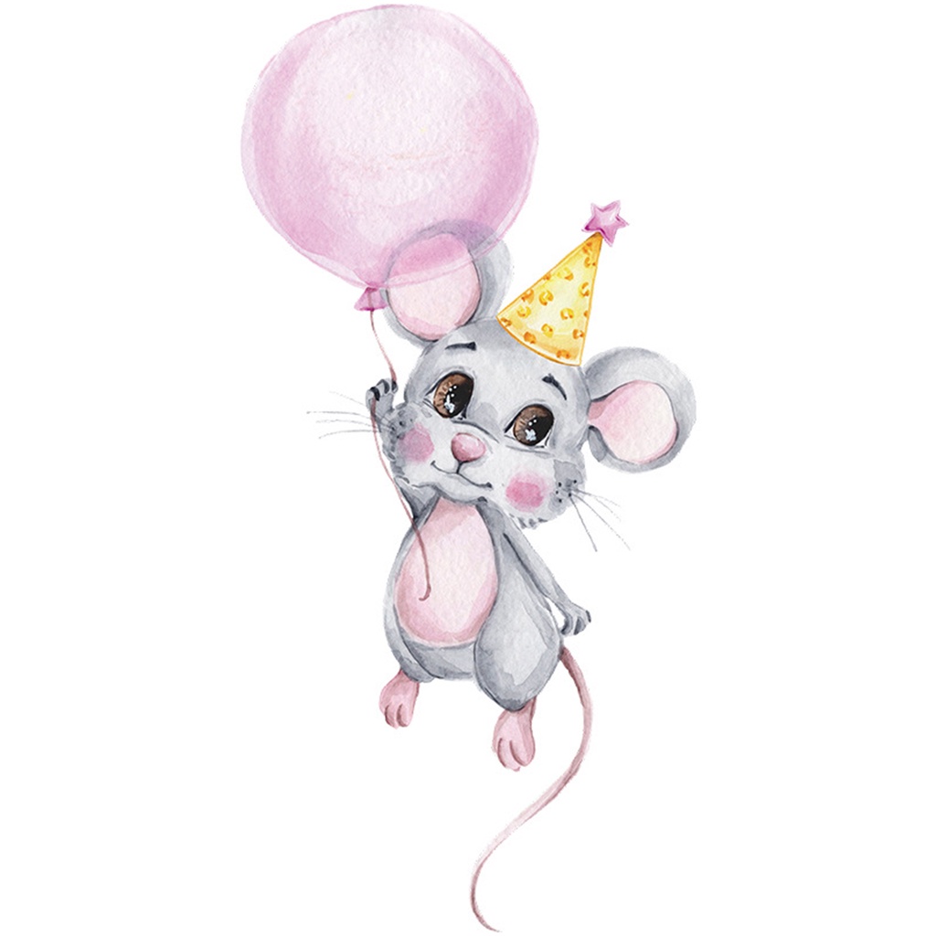 Miếng Dán Tường Trang Trí Hình Chuột Tự Dính Bằng PVC Chống Nước