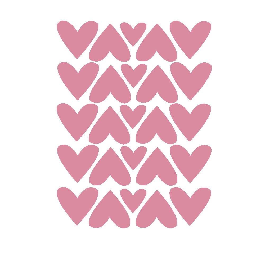 Bộ 25 Miếng Dán Tường Trang Trí Hình Trái Tim Tháo Rời Được