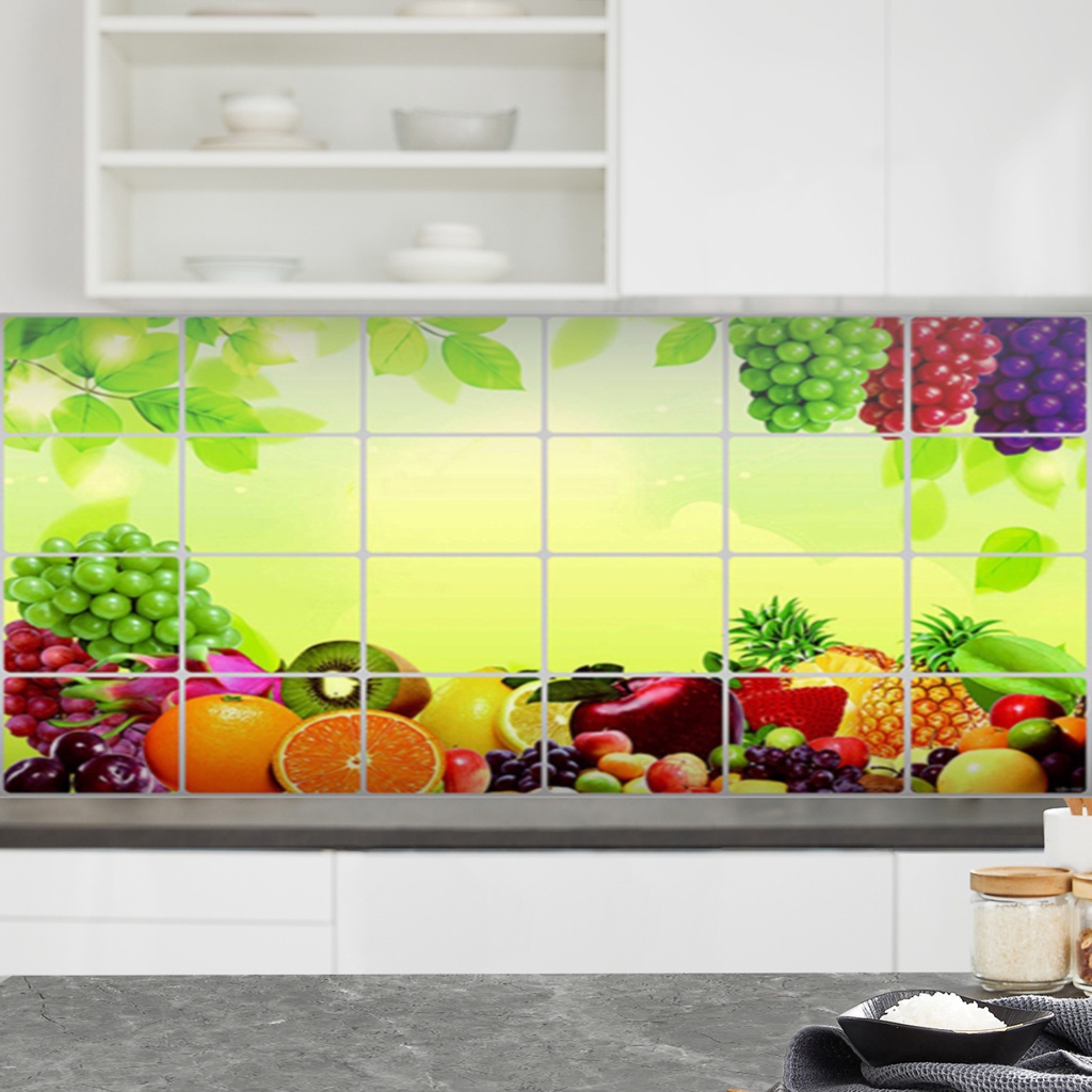 Sticker Dán Tường Chống Dầu Chống Thấm Nước Tự Dính Có Thể Tháo Rời Cho Nhà Bếp