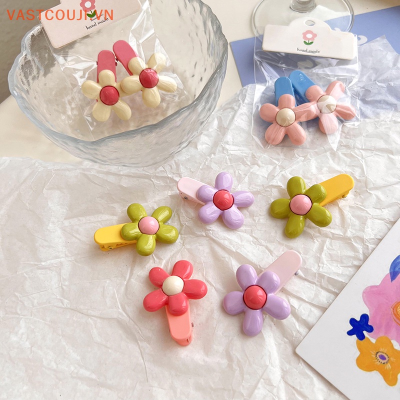 Bộ 2 Kẹp Tóc Hình Hoa Phong Cách Vintage Đáng Yêu Cho Nữ