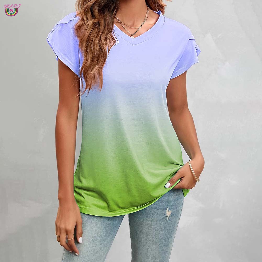 Áo Kiểu Mềm Mại Tay Cánh Hoa Thời Trang Mùa Hè Cho Nữ