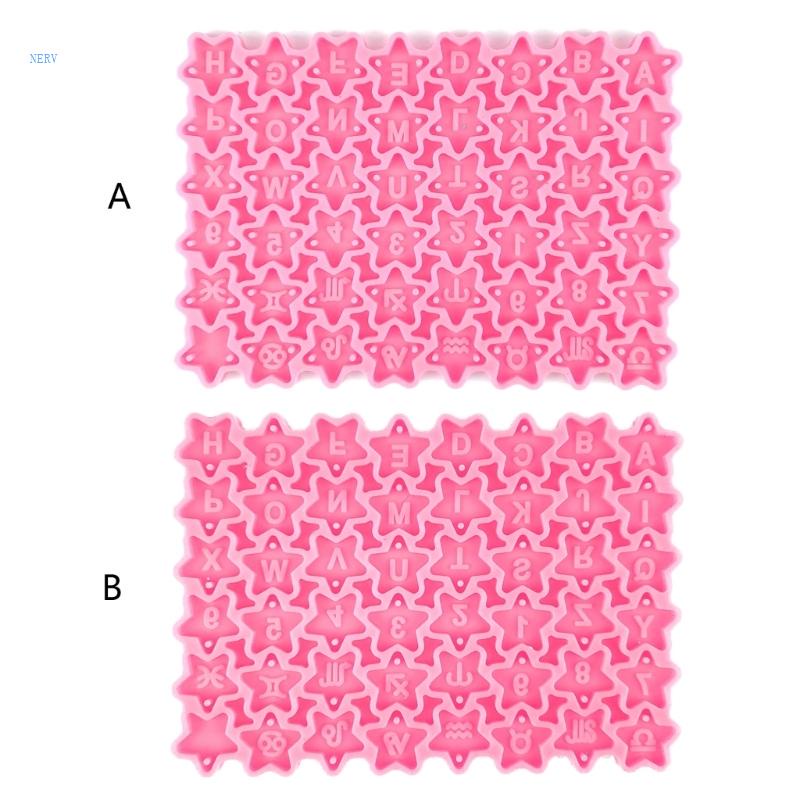 Khuôn Silicone Làm Móc Khóa Hình Ngôi Sao / Chữ Cái DIY