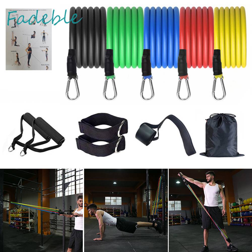 Set 11 Dây Kéo Đàn Hồi Đa Năng Hỗ Trợ Tập Gym / Thể Hình