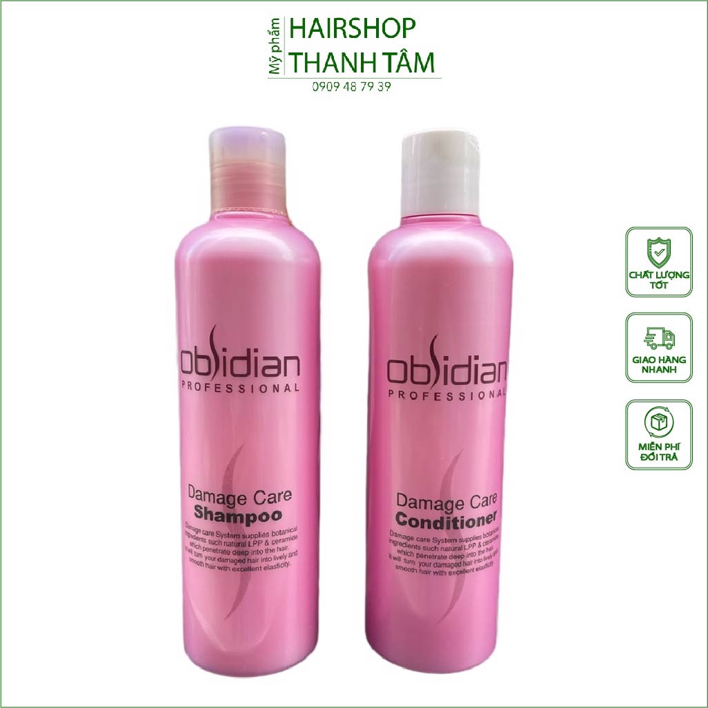 Dầu gội xả tái tạo tóc Obsidian Damage Care 300mlx2 - chính hãng