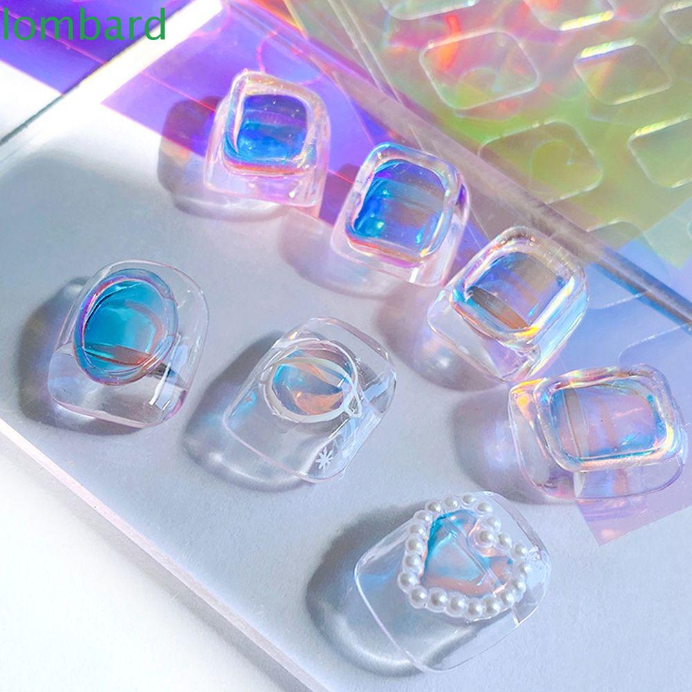 LOMBARD Giấy Bóng Kính Cellophane Tự Dính Màu Sắc Kẹo Ngọt Trang Trí Móng Nghệ Thuật Cho Nữ