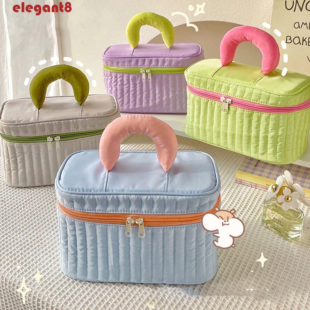 ELEGANT Túi Đựng Mỹ Phẩm Hình Tam Giác Màu Tương Phản Thời Trang Cho Nữ